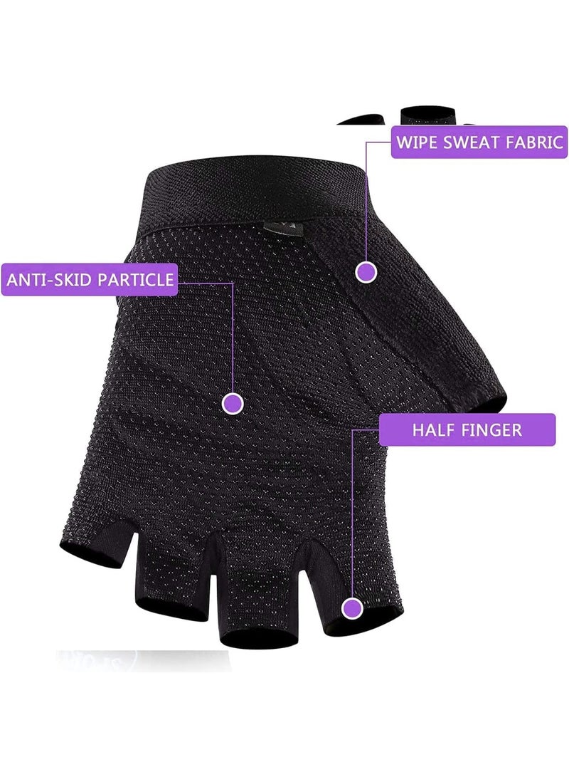 CLENEA Kids Fingerless Cycling Gloves, Children Half Finger Sport Gloves, Breathable Non-Slip Shock-Absorbing Child Riding Bike Gloves, Fishing Roller Skating Hunting Climbing Gloves - Image 4